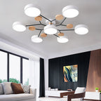 Round LED Ceiling Light – 4 to 7 Light Heads, Iron & Acrylic