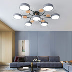 Round LED Ceiling Light – 4 to 7 Light Heads, Iron & Acrylic