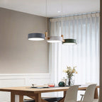 Cylinder Multi-Light Nordic Pendant Light – Iron & Wood, 77cm