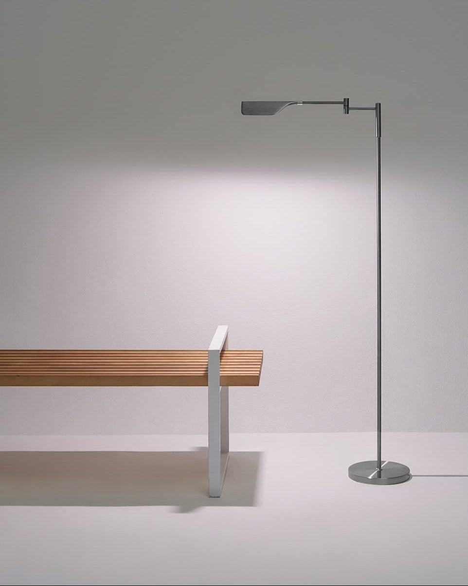 Leaf-Design Metal Floor Lamp – 3-Touch Dimmer LED, 135cm