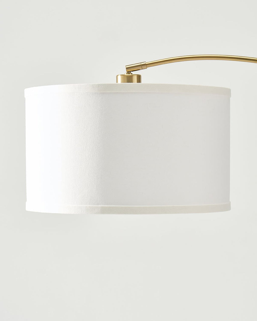 Arc Floor Lamp – Natural Marble Base, Fabric Shade, Foot Switch, 193cm