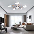 Round LED Ceiling Light – 4 to 7 Light Heads, Iron & Acrylic
