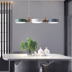 Cylinder Multi-Light Nordic Pendant Light – Iron & Wood, 77cm