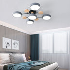 Round LED Ceiling Light – 4 to 7 Light Heads, Iron & Acrylic