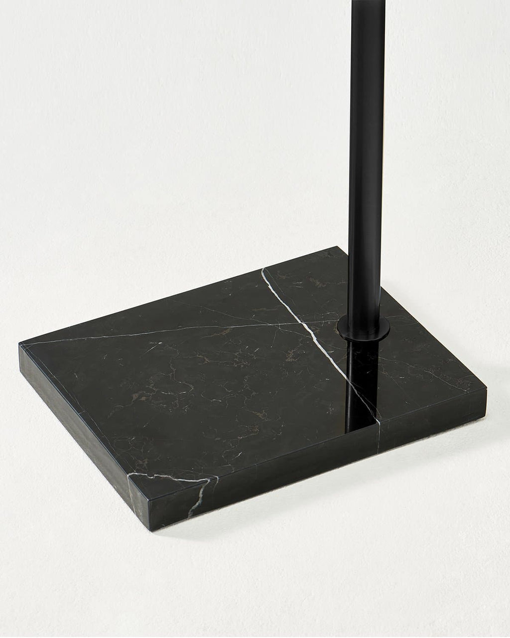 Arc Floor Lamp – Natural Marble Base, Fabric Shade, Foot Switch, 193cm