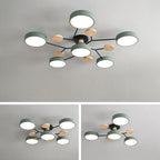 Round LED Ceiling Light – 4 to 7 Light Heads, Iron & Acrylic