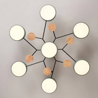 Round LED Ceiling Light – 4 to 7 Light Heads, Iron & Acrylic