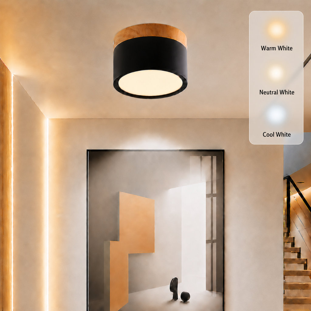 Small Cylinder Flush Ceiling Light – Aluminium, 2 Sizes (5W/7W)