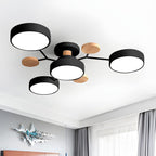 Round LED Ceiling Light – 4 to 7 Light Heads, Iron & Acrylic