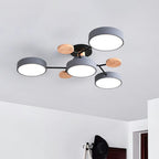 Round LED Ceiling Light – 4 to 7 Light Heads, Iron & Acrylic