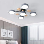 Round LED Ceiling Light – 4 to 7 Light Heads, Iron & Acrylic