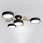 Round LED Ceiling Light – 4 to 7 Light Heads, Iron & Acrylic