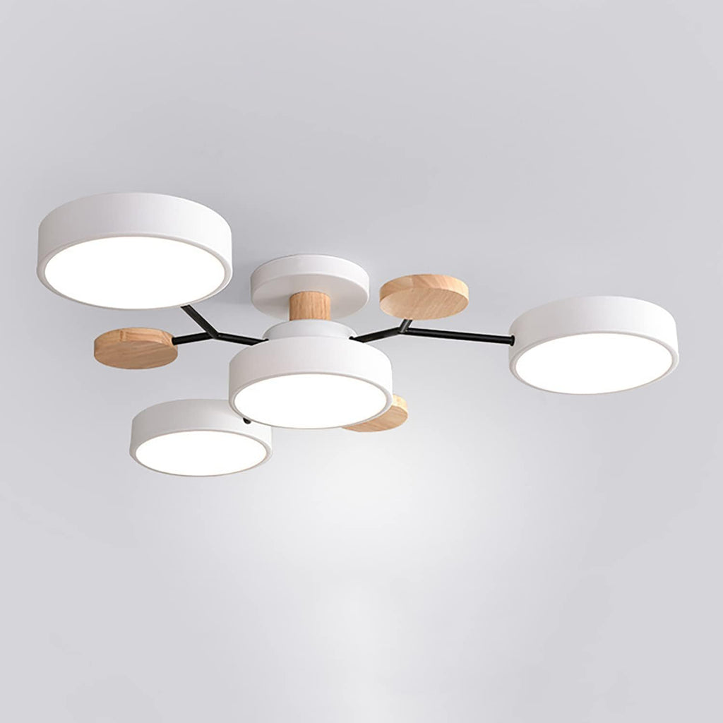 Round LED Ceiling Light – 4 to 7 Light Heads, Iron & Acrylic