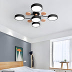 Round LED Ceiling Light – 4 to 7 Light Heads, Iron & Acrylic