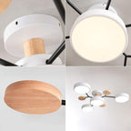 Round LED Ceiling Light – 4 to 7 Light Heads, Iron & Acrylic