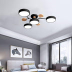 Round LED Ceiling Light – 4 to 7 Light Heads, Iron & Acrylic