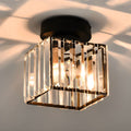 Crystal Shade Flush Mount Ceiling Light – Square or Circle, 3 Sizes
