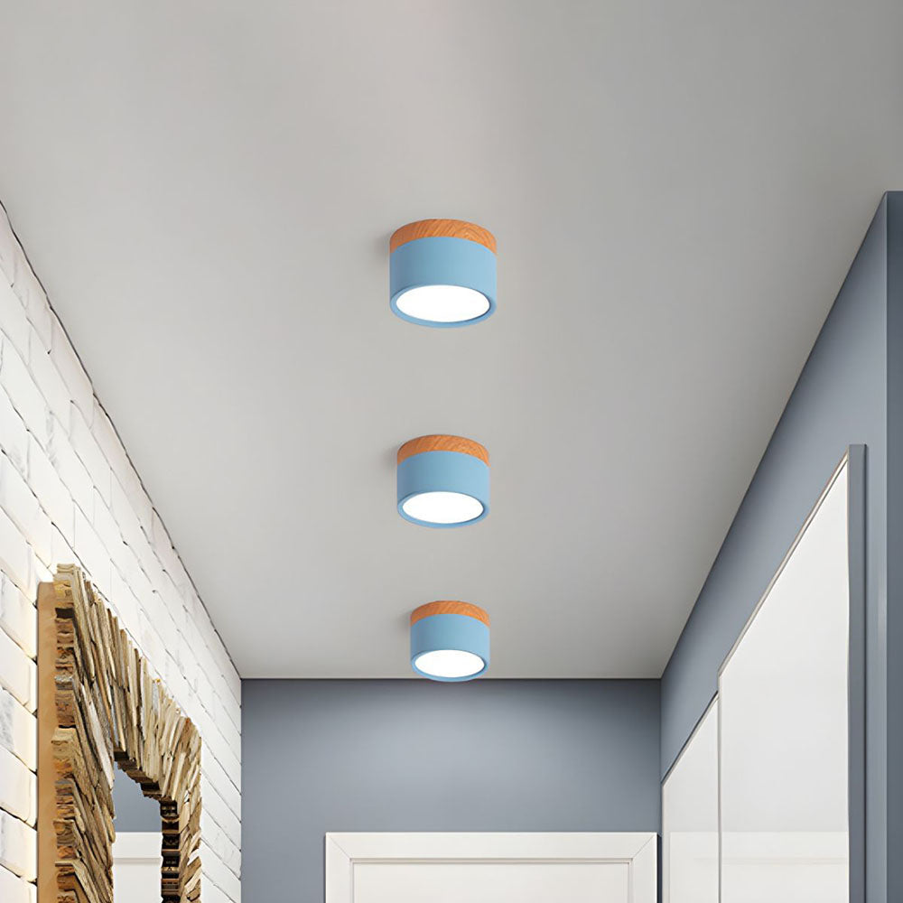 Small Cylinder Flush Ceiling Light – Aluminium, 2 Sizes (5W/7W)