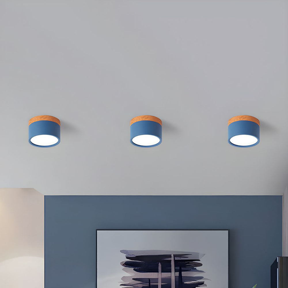 Small Cylinder Flush Ceiling Light – Aluminium, 2 Sizes (5W/7W)
