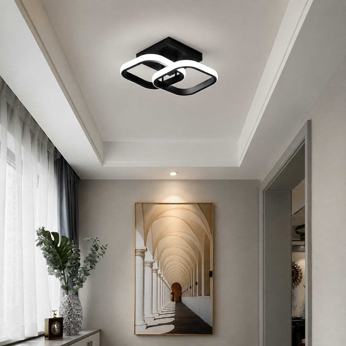 Modern Metal White LED Ceiling Light - 3 Wattage Options (12/18/22W)