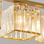 Crystal Glass Island Pendant Light – 3 or 4 Head Chandelier, Adjustable Height