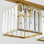 Crystal Glass Island Pendant Light – 3 or 4 Head Chandelier, Adjustable Height