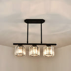 Crystal Glass Island Pendant Light – 3 or 4 Head Chandelier, Adjustable Height