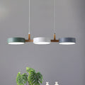 Cylinder Multi-Light Nordic Pendant Light – Iron & Wood, 77cm