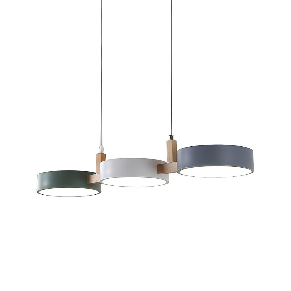 Cylinder Multi-Light Nordic Pendant Light – Iron & Wood, 77cm