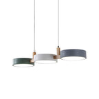 Cylinder Multi-Light Nordic Pendant Light – Iron & Wood, 77cm