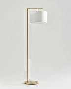 Modern Metal Floor Lamp – Fabric Shade, LED Bulb Included, 152cm, 3 Finishes