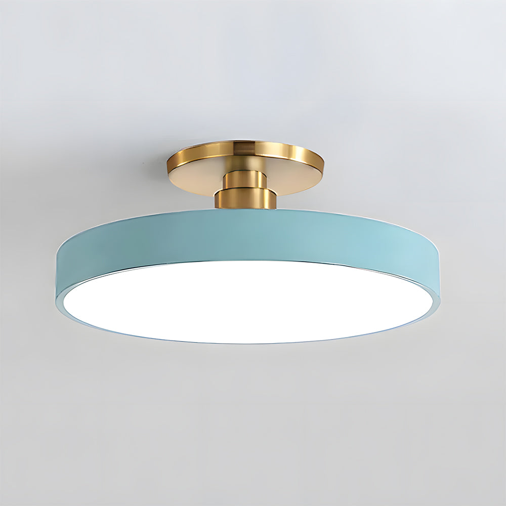 Round LED Semi-Flush Ceiling Light – 4 Brightness Options, 16–48W