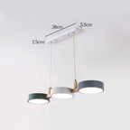 Cylinder Multi-Light Nordic Pendant Light – Iron & Wood, 77cm