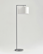 Modern Metal Floor Lamp – Fabric Shade, LED Bulb Included, 152cm, 3 Finishes