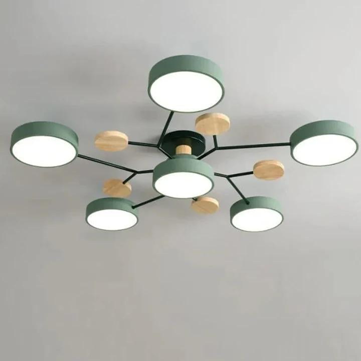 Round LED Ceiling Light – 4 to 7 Light Heads, Iron & Acrylic