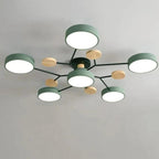 Round LED Ceiling Light – 4 to 7 Light Heads, Iron & Acrylic