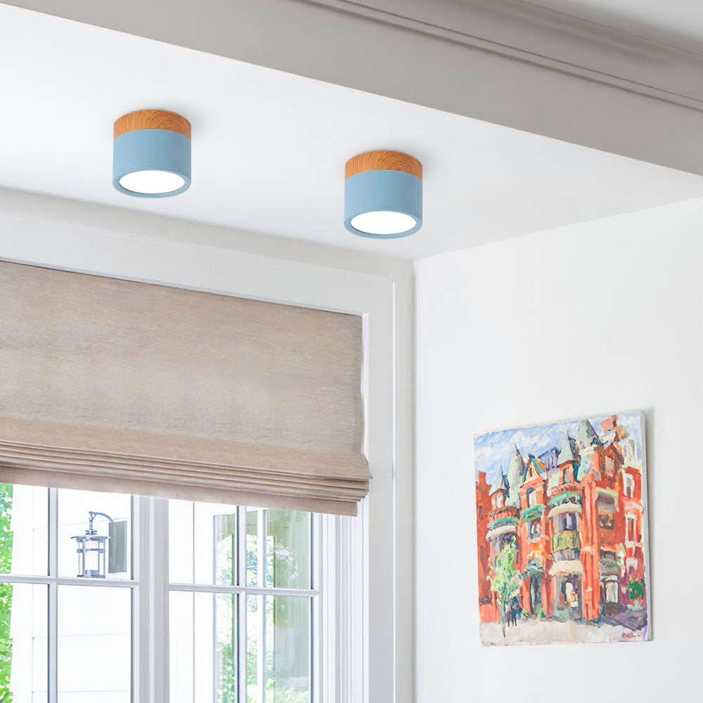 Small Cylinder Flush Ceiling Light – Aluminium, 2 Sizes (5W/7W)