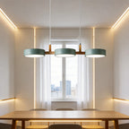 Cylinder Multi-Light Nordic Pendant Light – Iron & Wood, 77cm