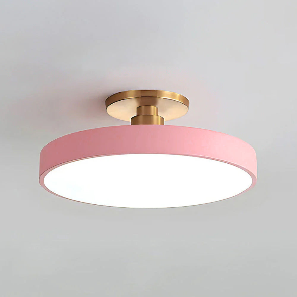 Round LED Semi-Flush Ceiling Light – 4 Brightness Options, 16–48W