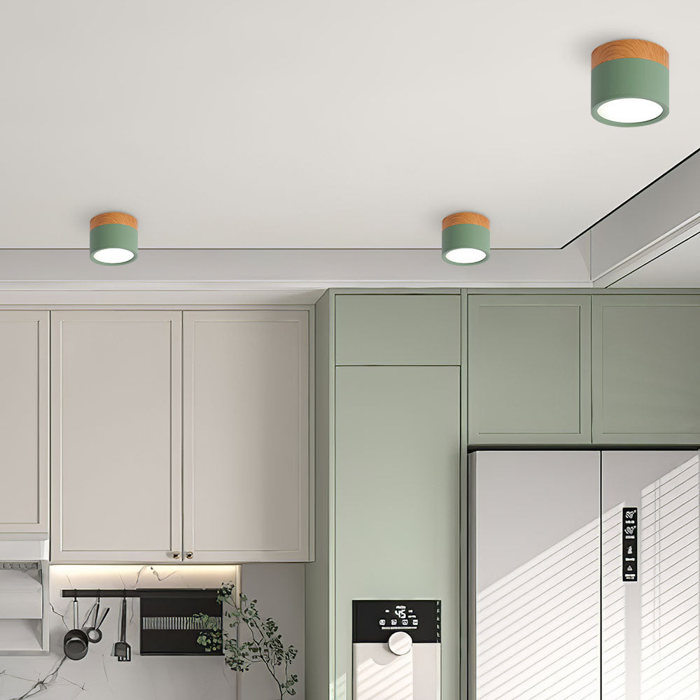 Small Cylinder Flush Ceiling Light – Aluminium, 2 Sizes (5W/7W)