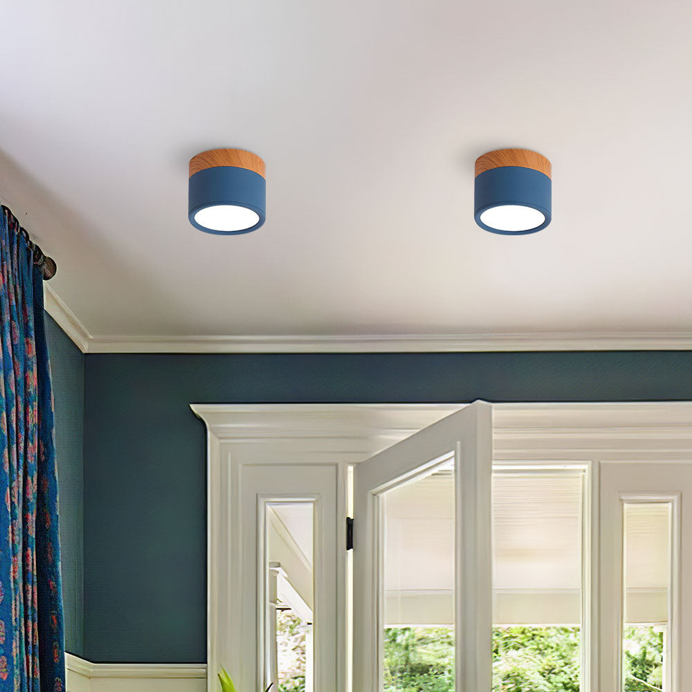 Small Cylinder Flush Ceiling Light – Aluminium, 2 Sizes (5W/7W)