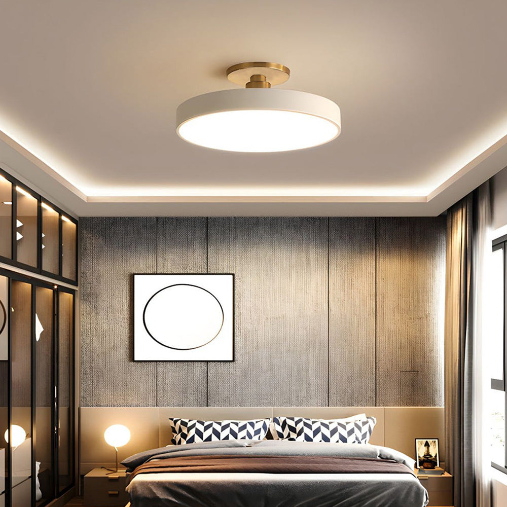 Round LED Semi-Flush Ceiling Light – 4 Brightness Options, 16–48W
