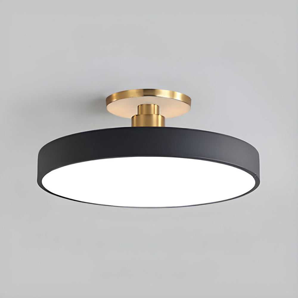 Round LED Semi-Flush Ceiling Light – 4 Brightness Options, 16–48W