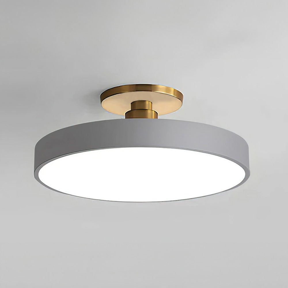 Round LED Semi-Flush Ceiling Light – 4 Brightness Options, 16–48W