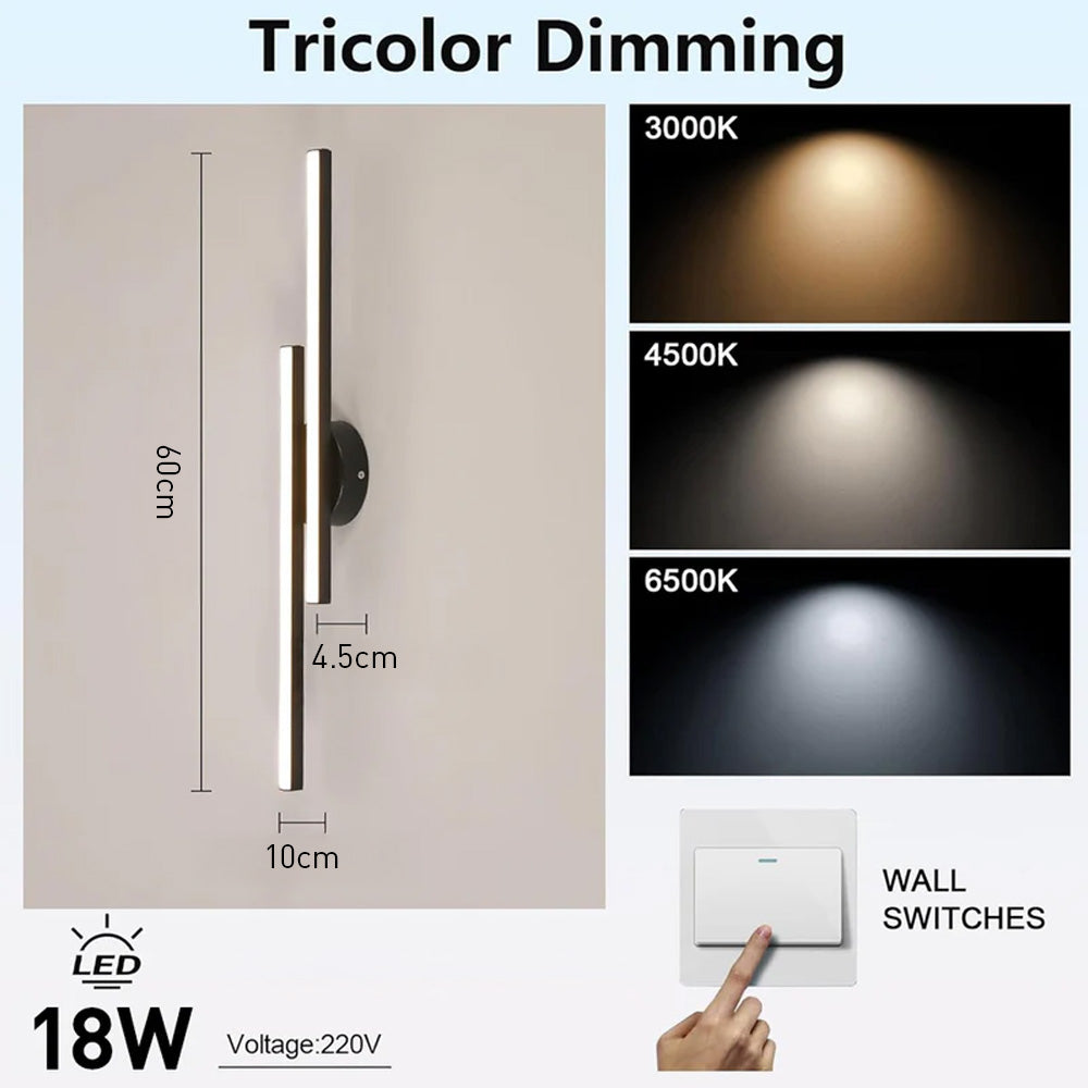 Modern Aluminium Long Strip Semi Flush Mount LED Ceiling Light For Living Room