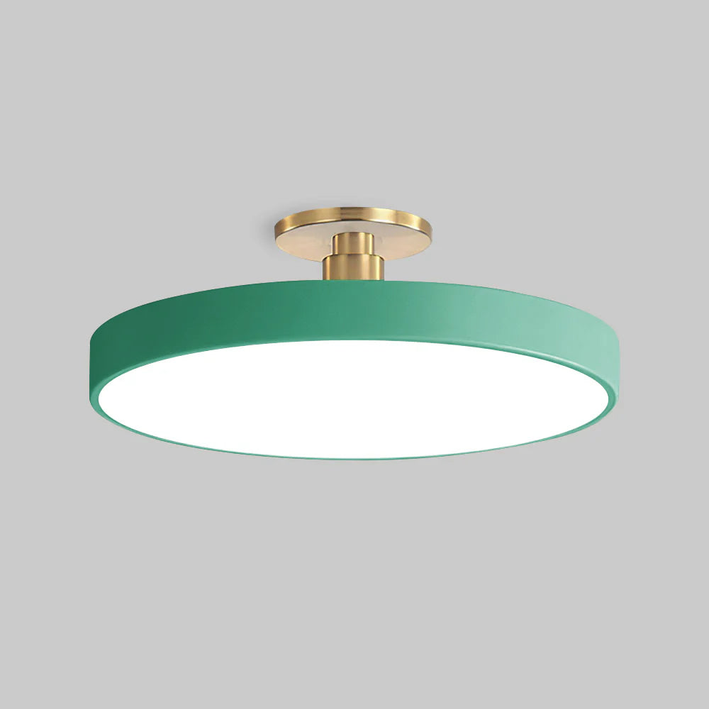 Round LED Semi-Flush Ceiling Light – 4 Brightness Options, 16–48W