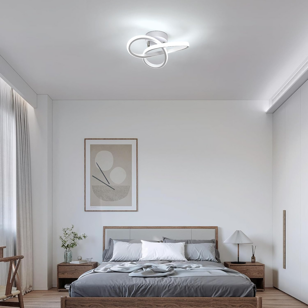 Modern Metal White LED Ceiling Light - 3 Wattage Options (12/18/22W)