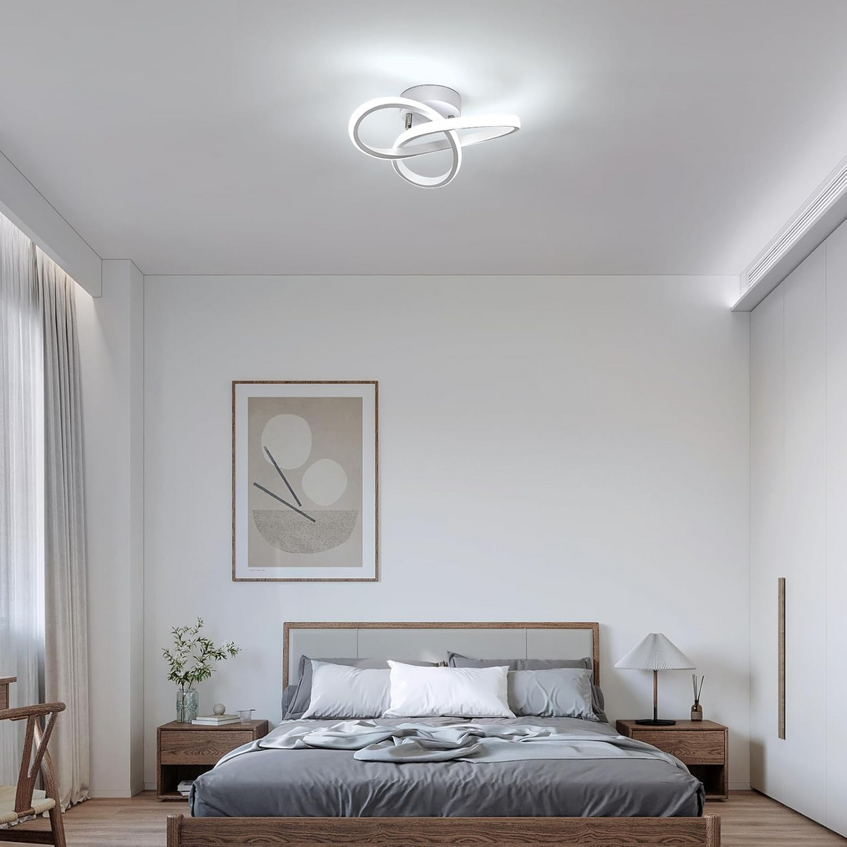 Modern Metal White LED Ceiling Light - 3 Wattage Options (12/18/22W)