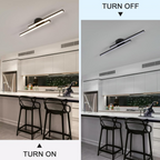 Modern Aluminium Long Strip Semi Flush Mount LED Ceiling Light For Living Room