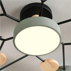Round LED Ceiling Light – 4 to 7 Light Heads, Iron & Acrylic